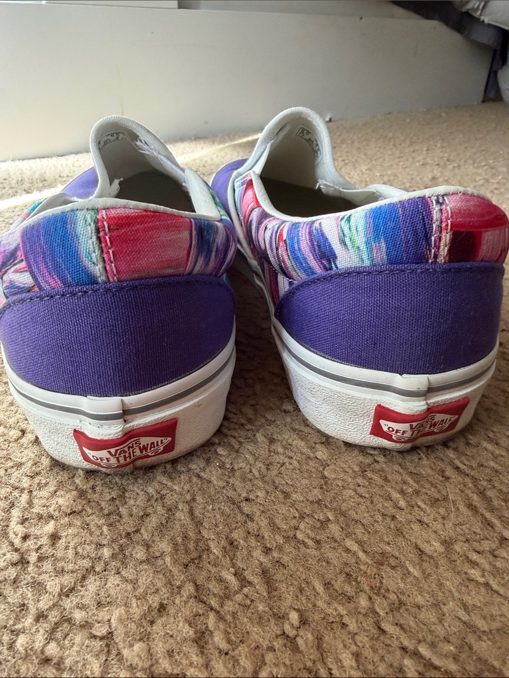 Vans Slip-On Sneakers in Purple with custom “water color” inspired trim - Picture 4 of 6